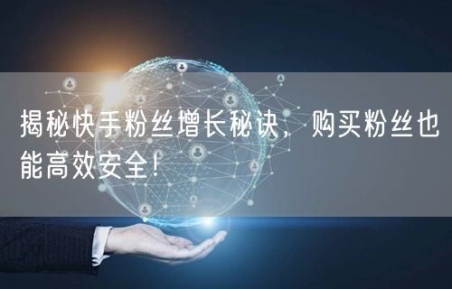 揭秘快手粉丝增长秘诀,购买粉丝也能高效安全!