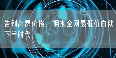 告别高昂价格,拥抱全网最低价自助下单时代