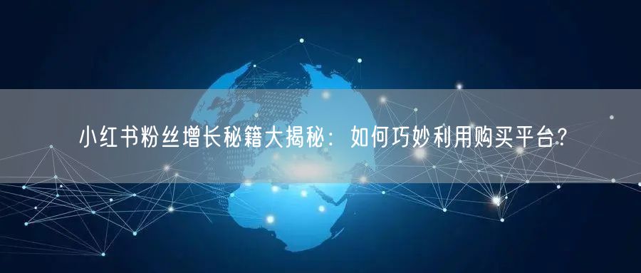 小红书粉丝增长秘籍大揭秘:如何巧妙利用购买平台?