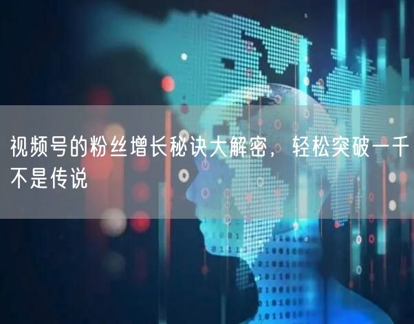 视频号的粉丝增长秘诀大解密,轻松突破一千不是传说